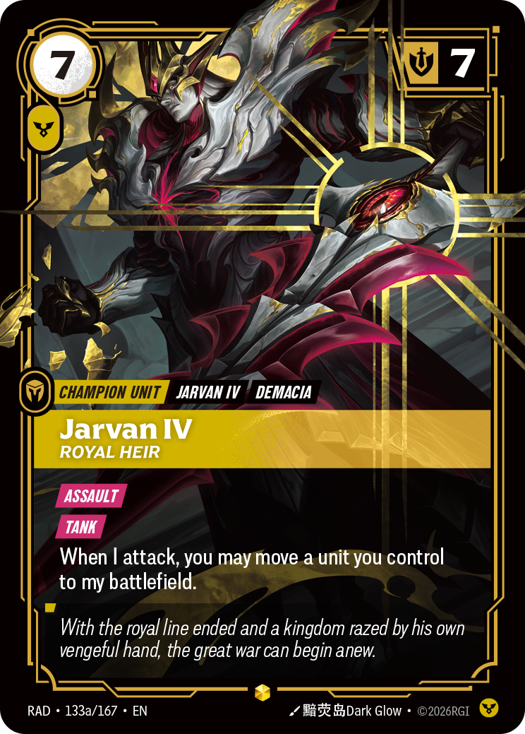 front of card Jarvan IV, Royal Heir (Alternate Art) [Radiance] 133a/167