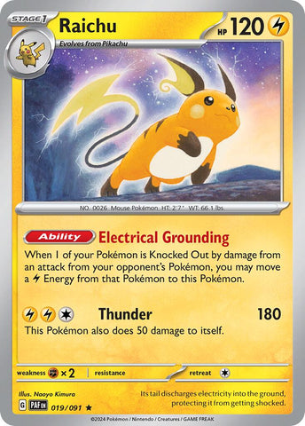 Raichu (019/091) (Scarlet & Violet: Paldean Fates) [Theme Deck Exclusive]