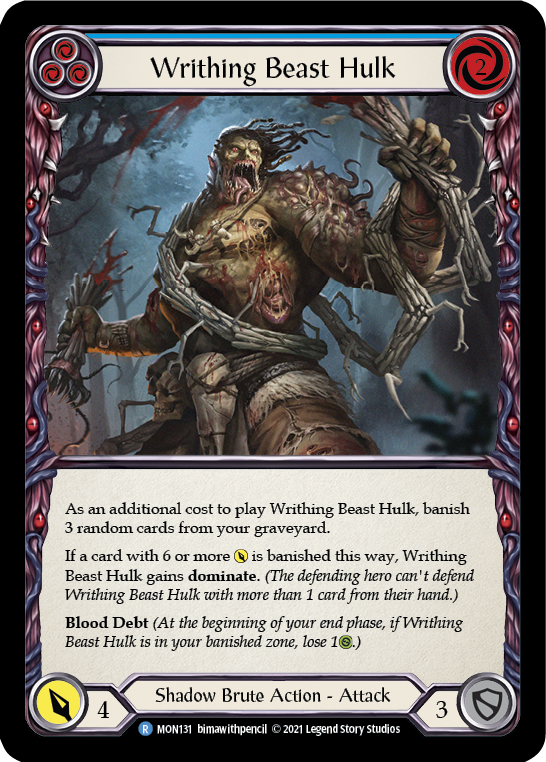 Writhing Beast Hulk (Blue) [MON131] (Monarch) 1st Edition Normal