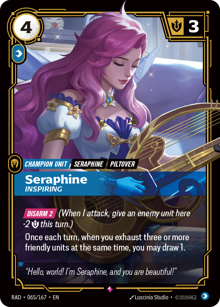 front of card Seraphine, Inspiring [Radiance] 065/167