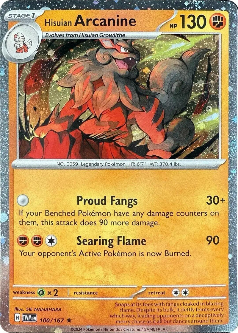 Hisuian Arcanine (100/167) (Cosmos Holo) (Scarlet & Violet: Twilight Masquerade) [Theme Deck Exclusive]