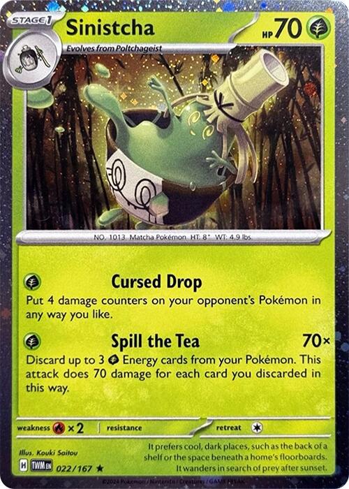 Sinistcha (022/167) (Cosmos Holo) (Scarlet & Violet: Twilight Masquerade) [Theme Deck Exclusive]