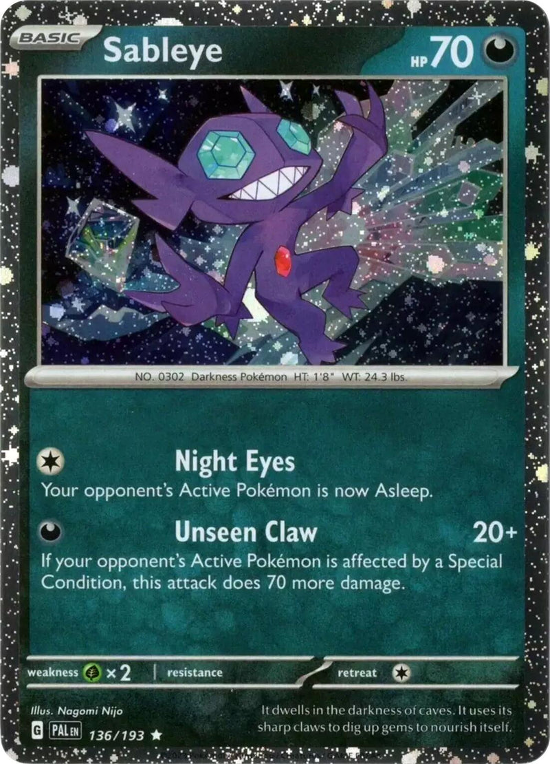 Sableye (136/193) (Cosmos Holo) (Scarlet & Violet: Paldea Evolved) [Theme Deck Exclusive]
