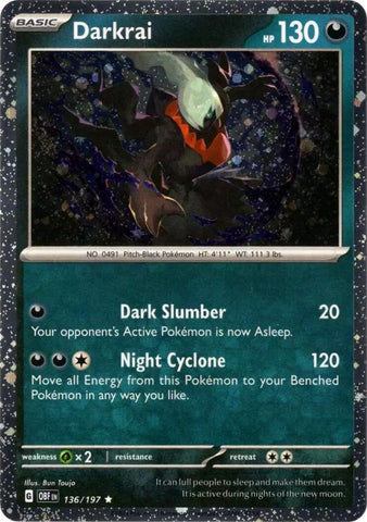 Darkrai (136/197) (Cosmos Holo) (Scarlet & Violet: Obsidian Flames) [Theme Deck Exclusive]