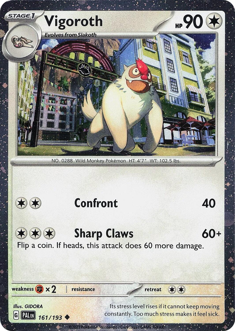 Vigoroth (161/193) (Cosmos Holo) (Scarlet & Violet: Paldea Evolved) [Theme Deck Exclusive]
