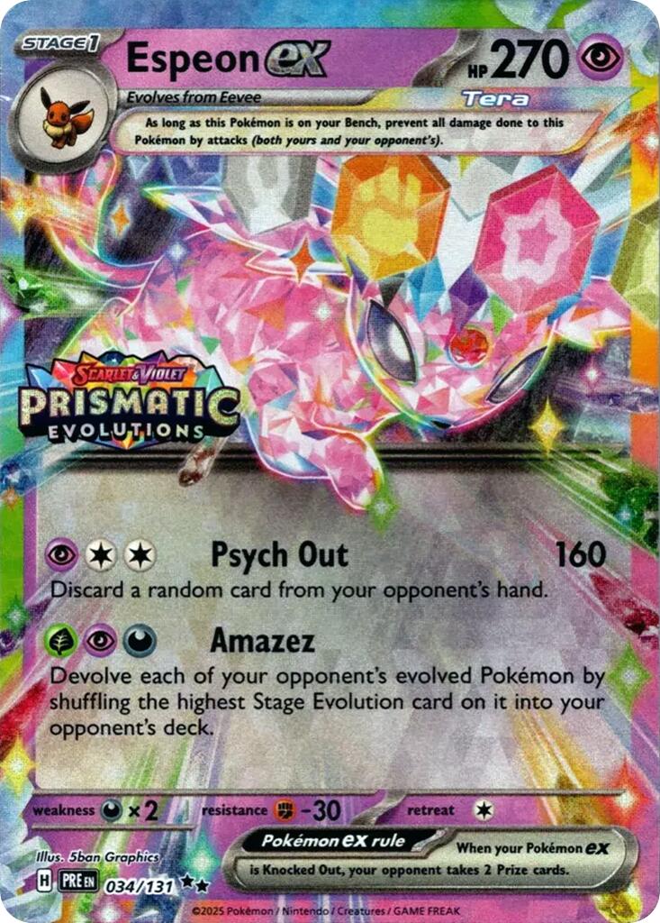 Espeon ex (034/131) (Prismatic Evolutions Stamp) [Promo]