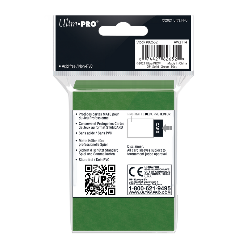 Ultra PRO: Standard 50ct Sleeves - PRO-Matte (Green)