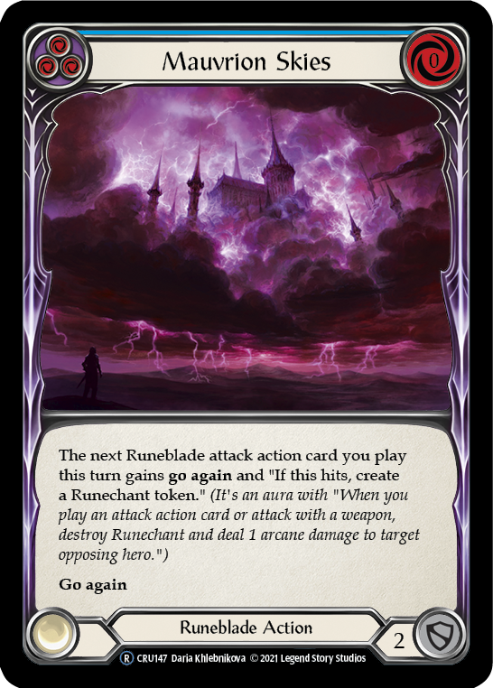Mauvrion Skies (Blue) [U-CRU147] (Crucible of War Unlimited) Unlimited Rainbow Foil