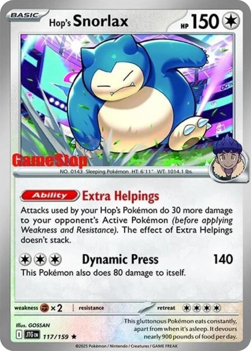Hop's Snorlax (117/159) (GameStop) (Cosmos Holo) (Scarlet & Violet: Journey Together) [Promos]