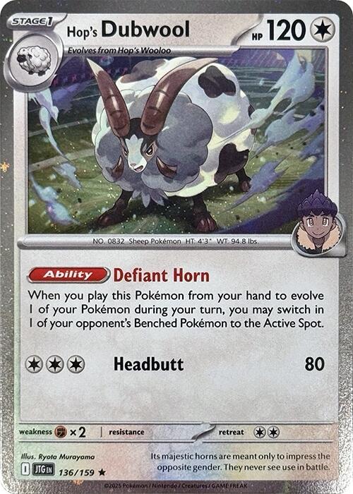 Hop's Dubwool (136/159) (Cosmos Holo) (Scarlet & Violet: Journey Together) [Theme Deck Exclusive]