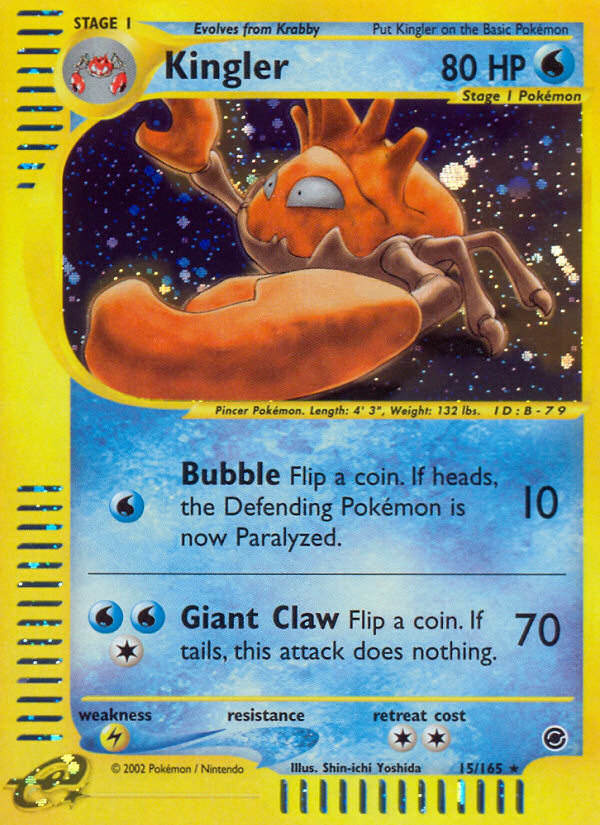 Kingler (15/165) [Expedition: E-Card Base Set]