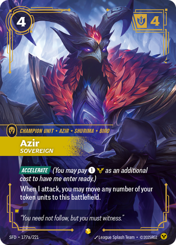 front of card Azir, Sovereign (Alternate Art) [Spiritforged] 177a/221