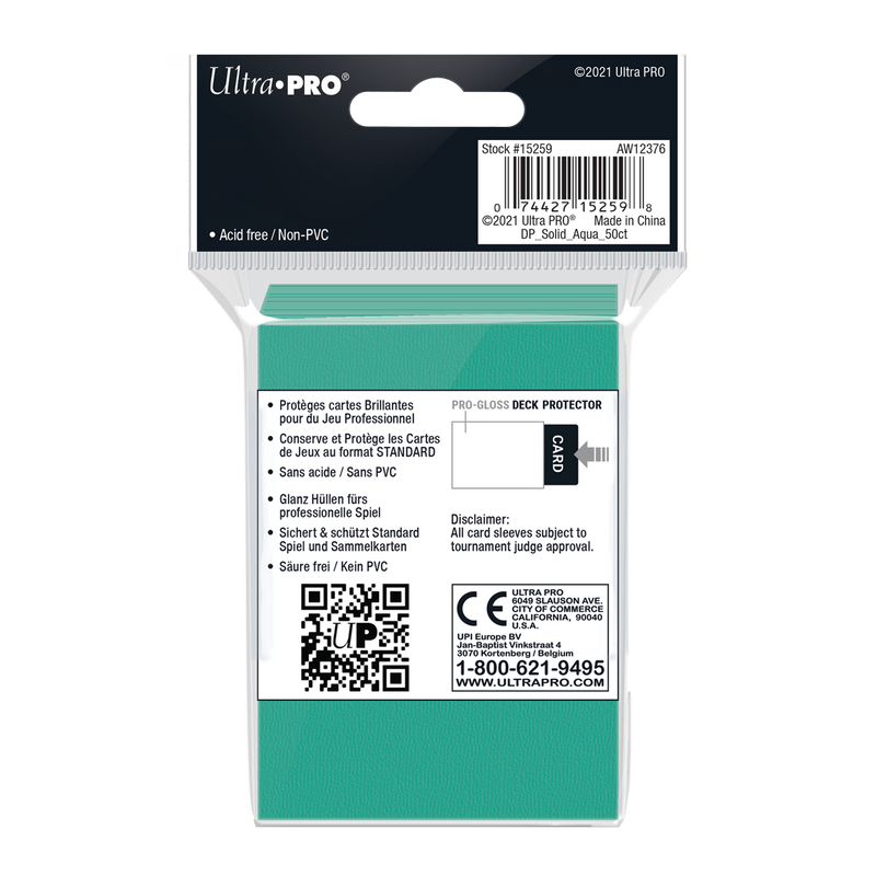 Ultra PRO: Standard 50ct Sleeves - PRO-Gloss (Aqua)