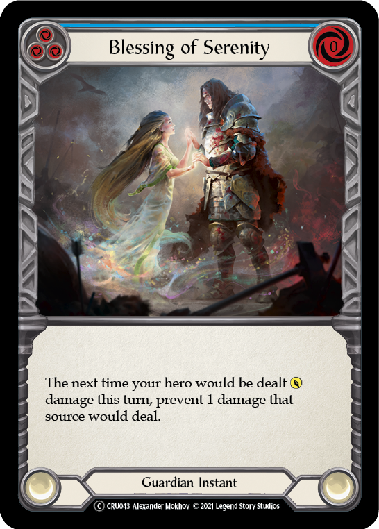 Blessing of Serenity (Blue) [U-CRU043] (Crucible of War Unlimited) Unlimited Rainbow Foil
