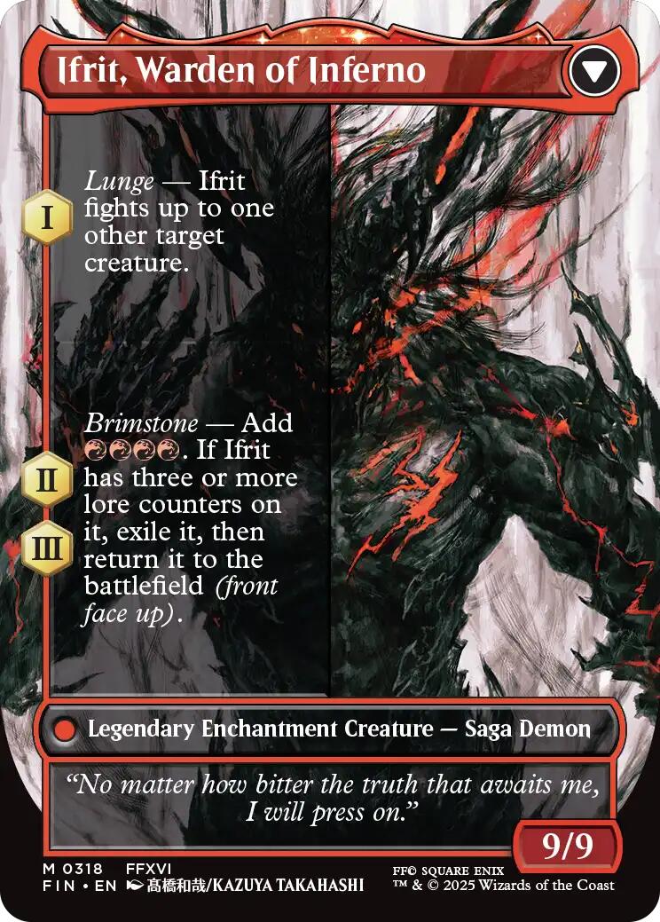 Clive, Ifrit's Dominant // Ifrit, Warden of Inferno (Borderless) (0318) [FINAL FANTASY]