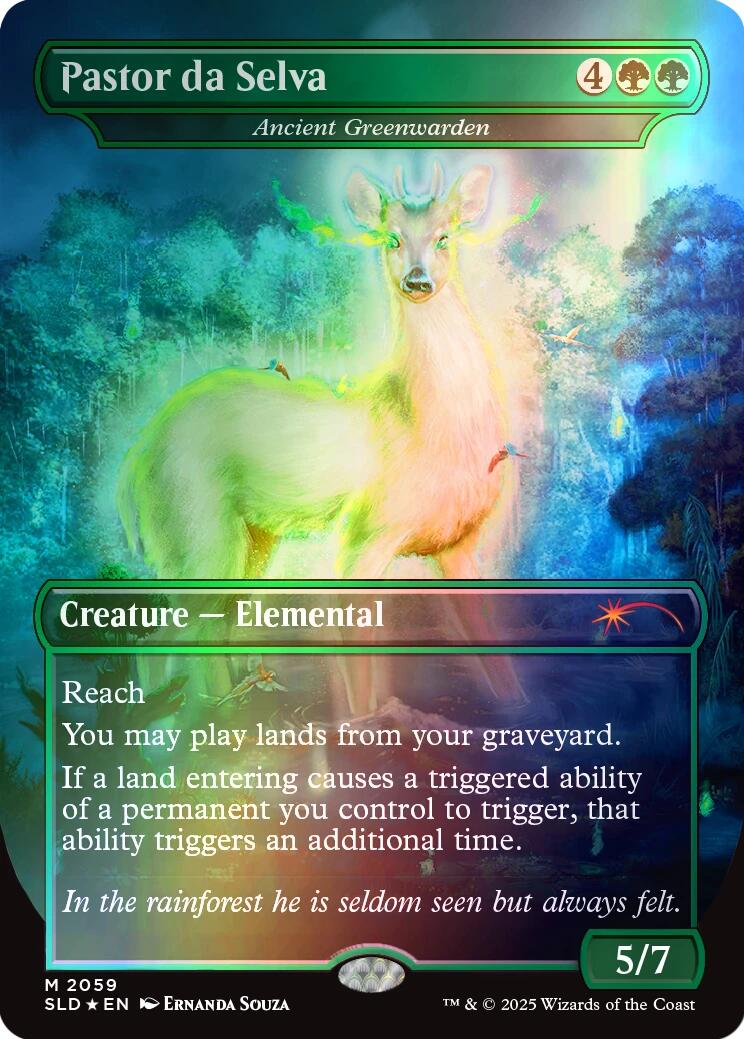 Pastor da Selva - Ancient Greenwarden (Rainbow Foil) [Secret Lair Drop Series]