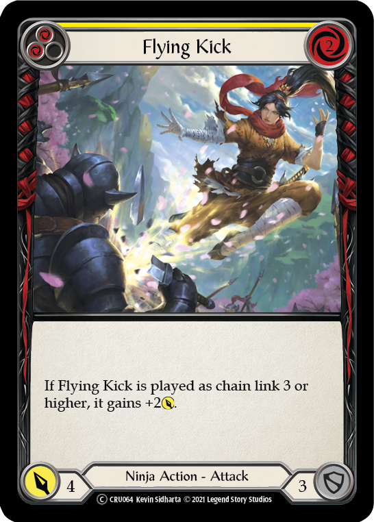 Flying Kick (Yellow) [U-CRU064] (Crucible of War Unlimited) Unlimited Rainbow Foil