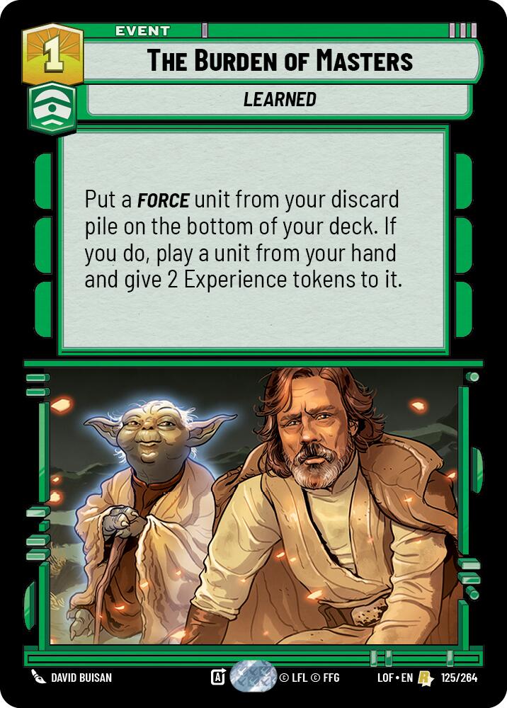 The Burden of Masters (125/264) (125/264) [Legends of the Force]