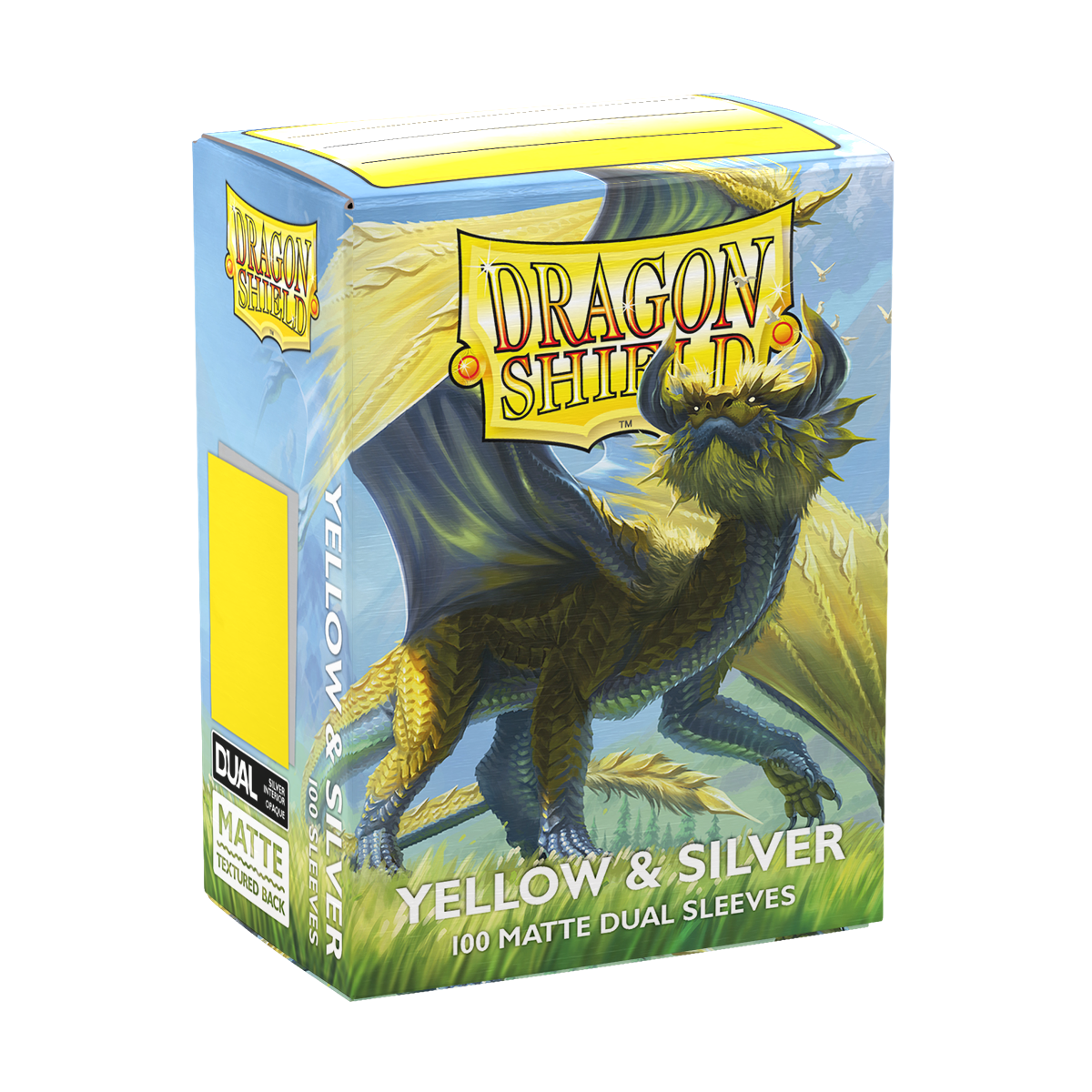 Dragon Shield: Standard 100ct Sleeves - Yellow & Silver (Dual Matte)
