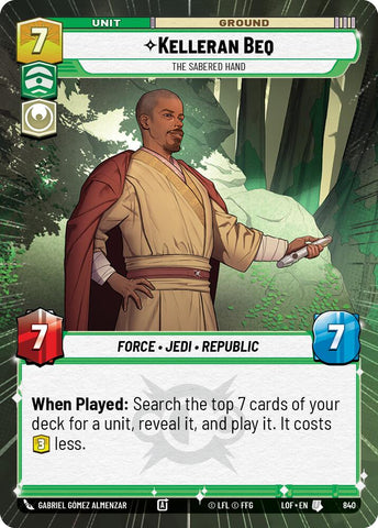 Kelleran Beq (840) - The Sabered Hand (Hyperspace Foil) (840) [Legends of the Force]
