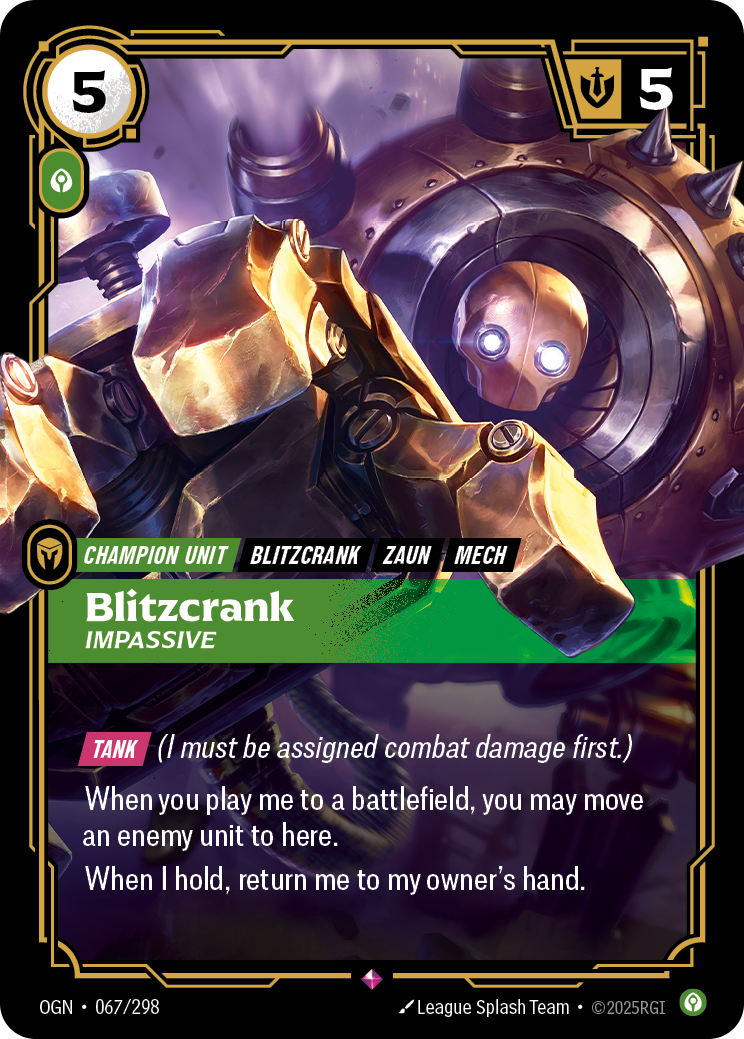 front of card Blitzcrank, Impassive [Origins]