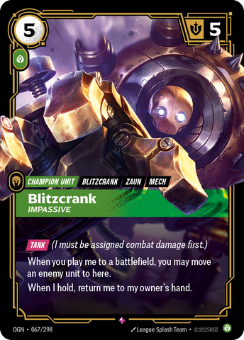 front of card Blitzcrank, Impassive [Origins] #067