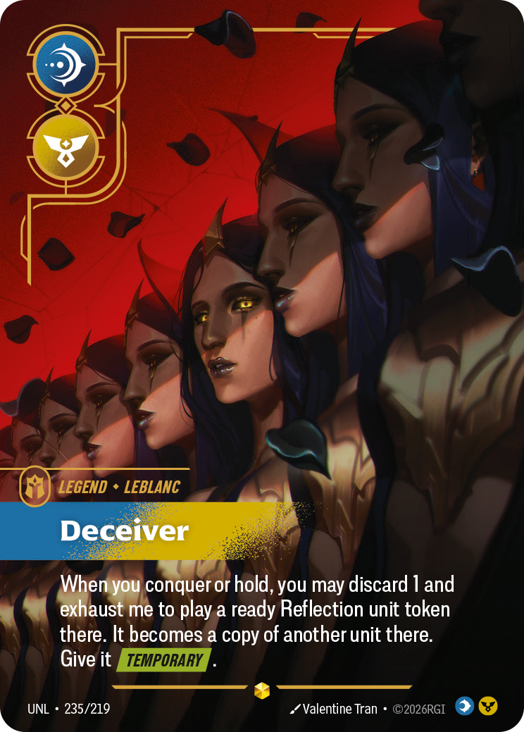 front of card LeBlanc, Deceiver (Overnumbered) [Unleashed] 235/219