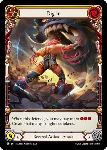 Dig In (Yellow) [FAB384] (Promo)  Rainbow Foil