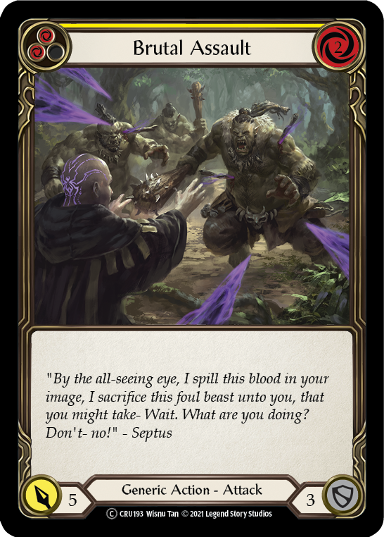 Brutal Assault (Yellow) [U-CRU193] (Crucible of War Unlimited) Unlimited Rainbow Foil