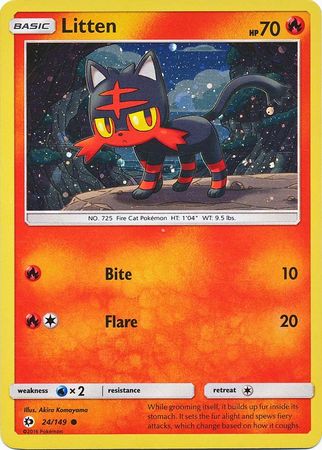 Litten (24/149) (Cosmos Holo) (Sun & Moon: Base Set) [Theme Deck Exclusive]