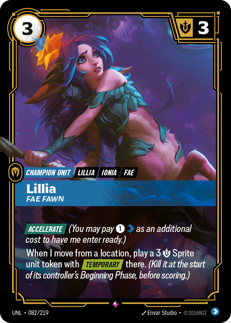 front of card Lillia, Fae Fawn [Unleashed] 082/219