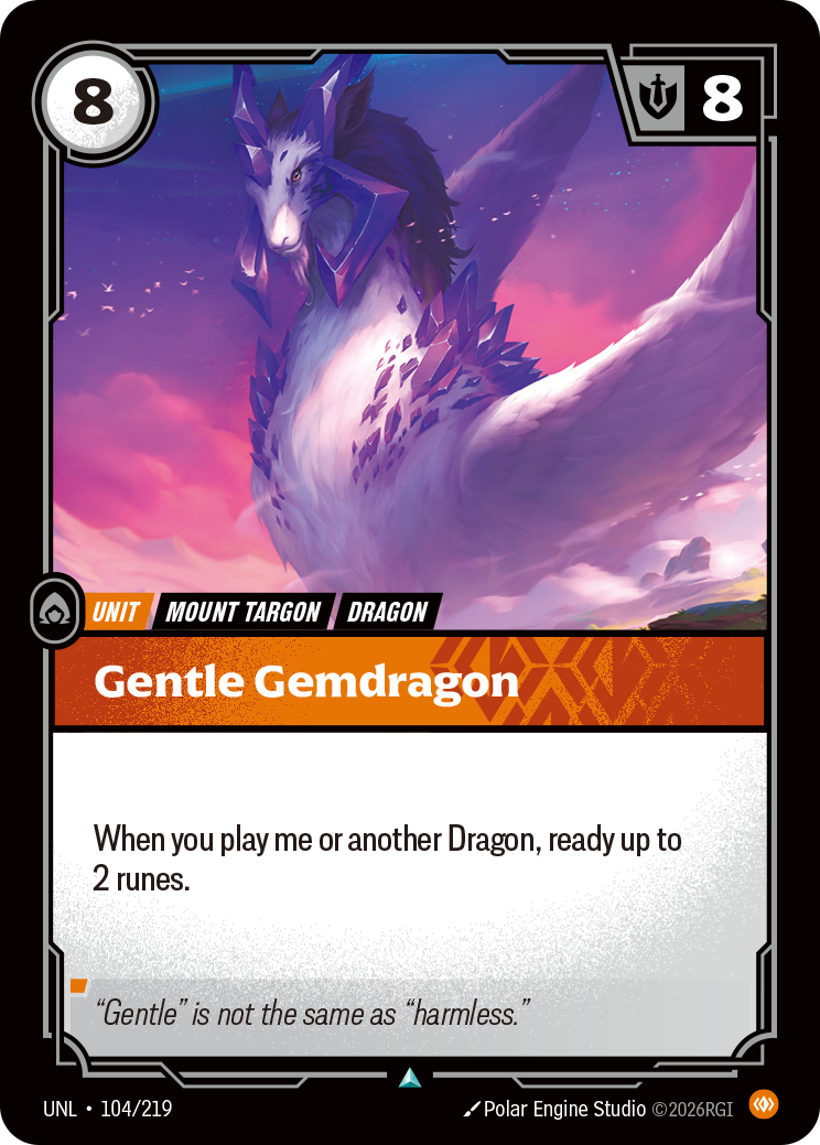 front of card Gentle Gemdragon [Unleashed] 104/219
