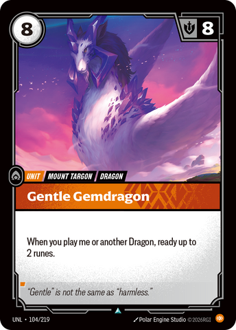 front of card Gentle Gemdragon [Unleashed] 104/219