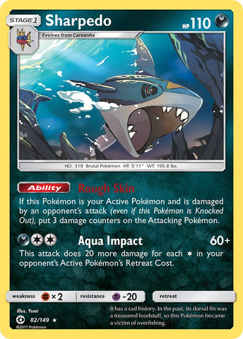 Sharpedo (82/149) (Cosmos Holo) (Blister Exclusive) (Sun & Moon: Base Set) [Theme Deck Exclusive]