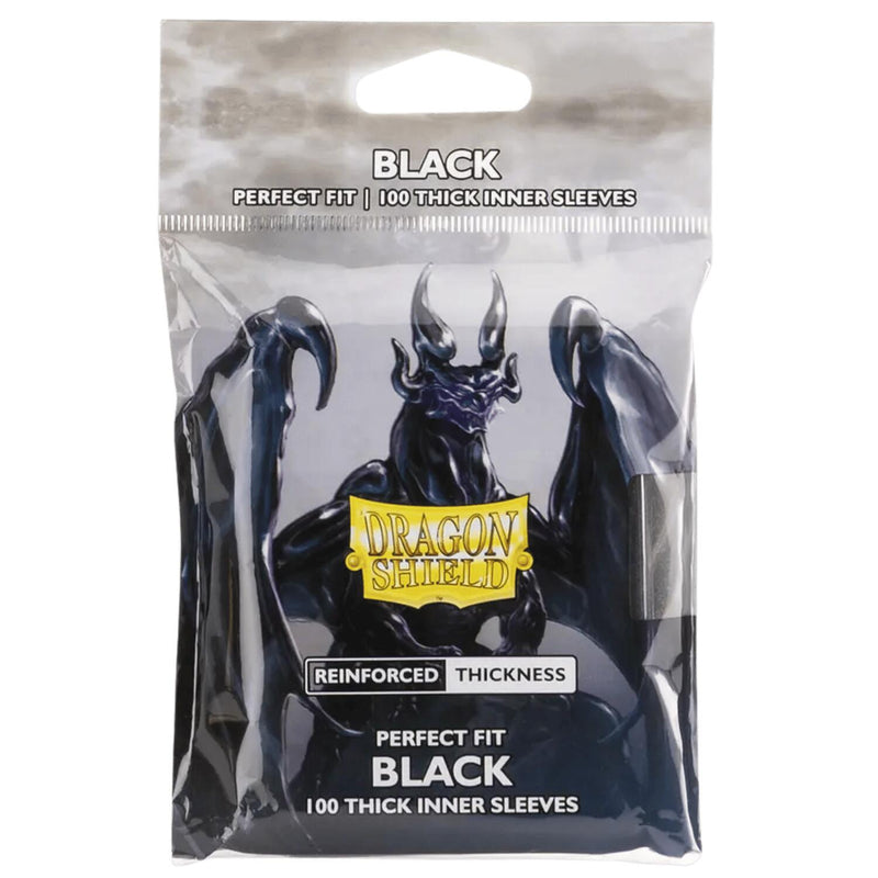 Dragon Shield: Perfect Fit 100ct THICK Inner Sleeves - Black