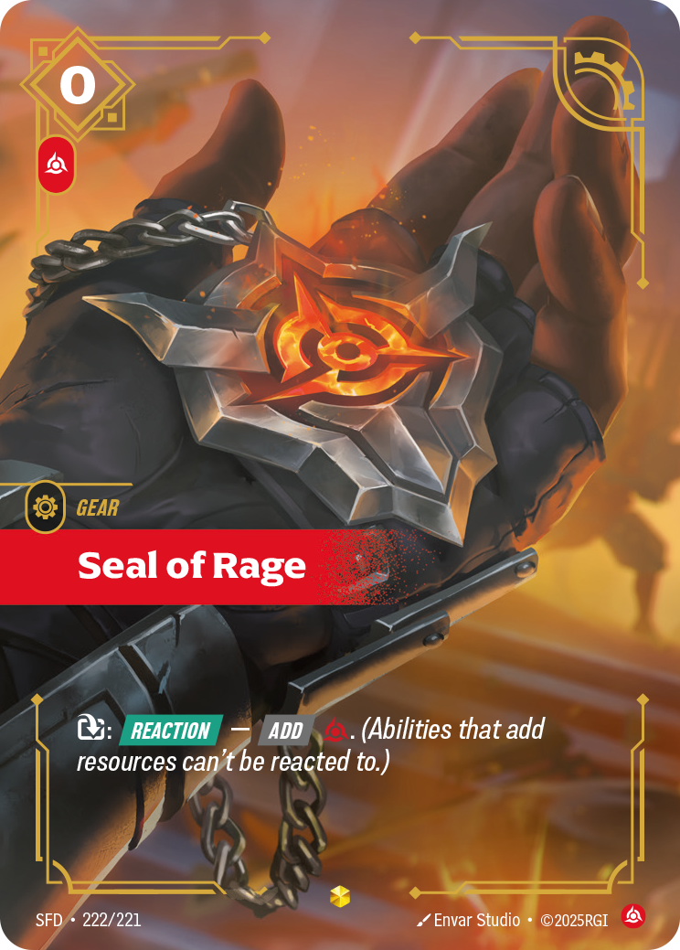 front of card Seal of Rage (Overnumbered) [Spiritforged] 222/221