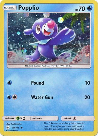 Popplio (39/149) (Cosmos Holo) (Sun & Moon: Base Set) [Theme Deck Exclusive]