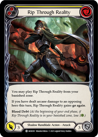 Rip Through Reality (Yellow) [MON181-RF] (Monarch) 1st Edition Rainbow Foil