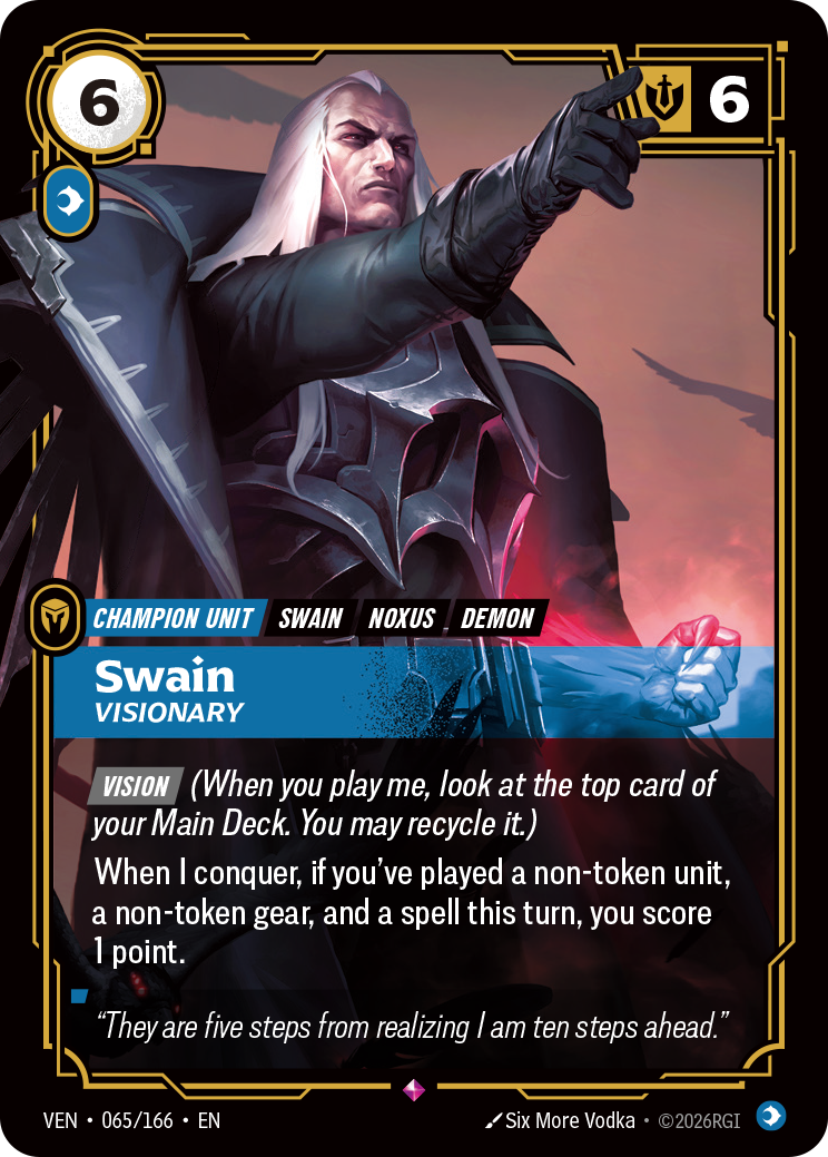 front of card Swain, Visionary [Vendetta] 065/166
