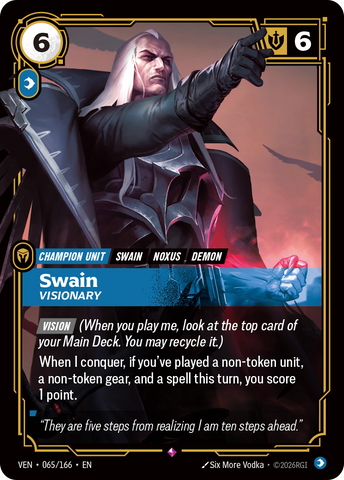 front of card Swain, Visionary [Vendetta] 065/166
