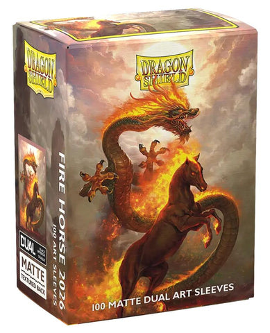 Dragon Shield: Standard 100ct Dual Matte Art Sleeves - Lunar New Year Fire Horse (2026)