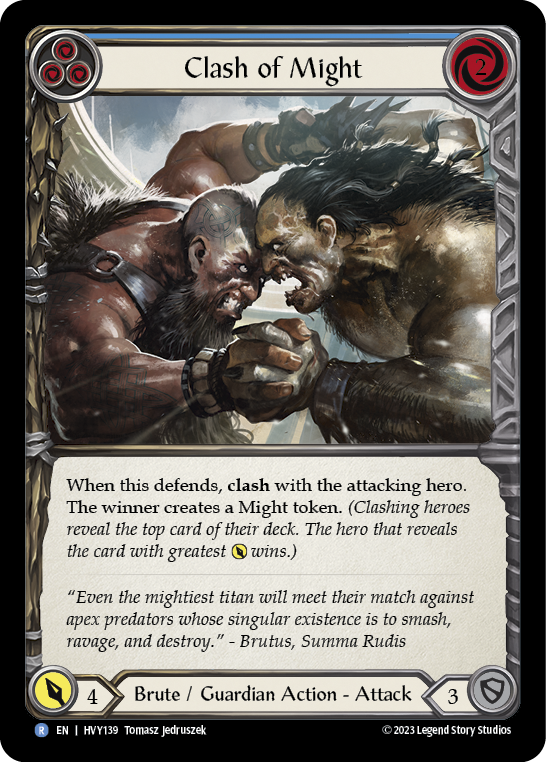 Clash of Might (Blue) [HVY139] (Heavy Hitters) Rainbow Foil