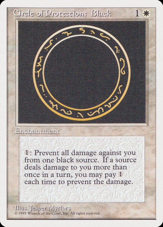 Circle of Protection: Black (1995 Reprint) [Rivals Quick Start Set]