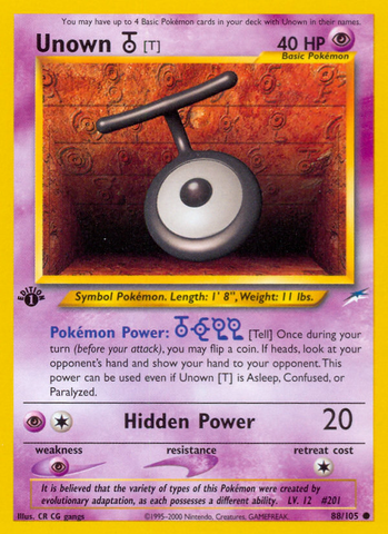 Unown (T) (88/105) [Neo Destiny 1st Edition]
