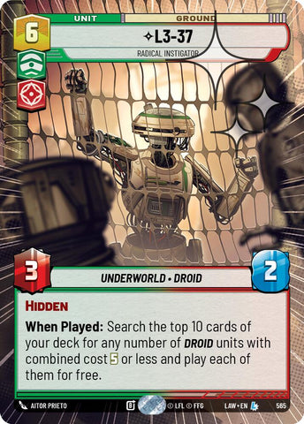 L3-37 - Radical Instigator (565) (Hyperspace Foil) (565) [A Lawless Time]