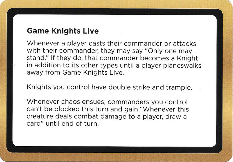 (Oversized) Game Knights Live (Black Lotus Unknown Planechase) [Oversize Cards]