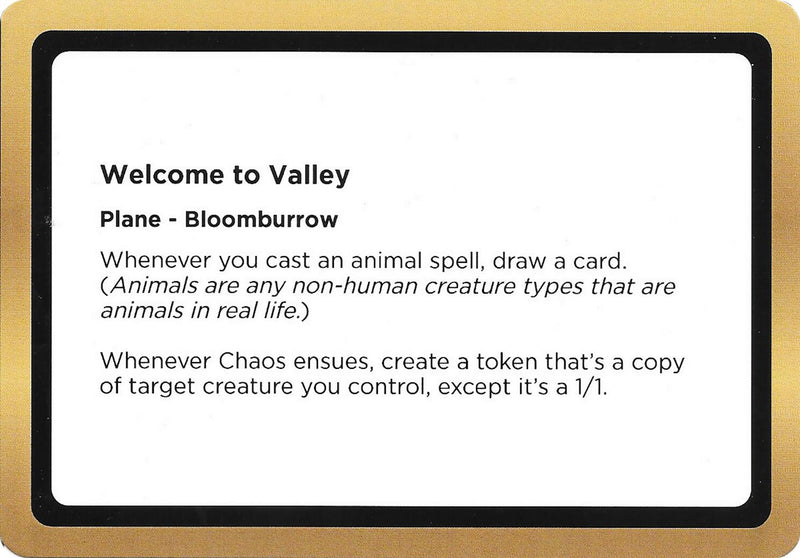 (Oversized) Welcome to Valley (Black Lotus Unknown Planechase) [Oversize Cards]