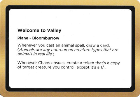 (Oversized) Welcome to Valley (Black Lotus Unknown Planechase) [Oversize Cards]