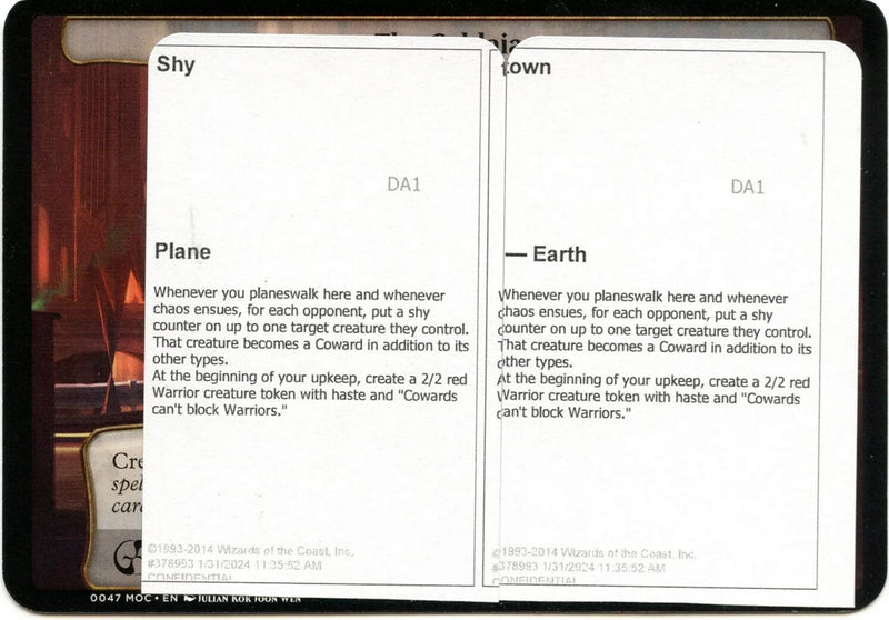 (Oversized) Shy Town (Black Lotus Unknown Planechase) [Oversize Cards]