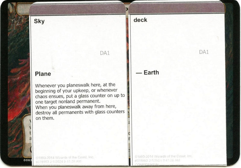 (Oversized) Sky Deck (Black Lotus Unknown Planechase) [Oversize Cards]